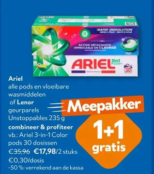 Aanbieding: Ariel alle pods en vloeibare wasmiddelen