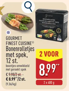 Aanbieding: Bonenrolletjes met spek, 12 st.