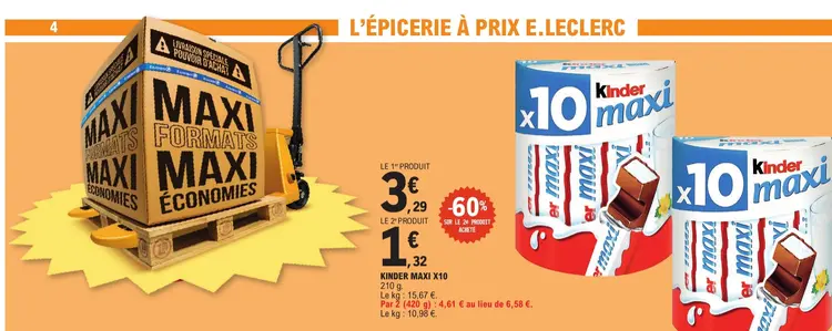 Offre: Kinder maxi x10