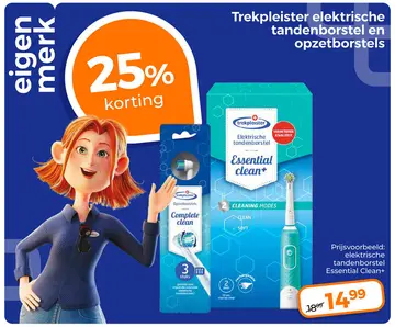 Aanbieding: Elektrische tandenborstel en opzetborstels