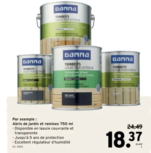 Offre: Tuinbeits lasure pour extérieur