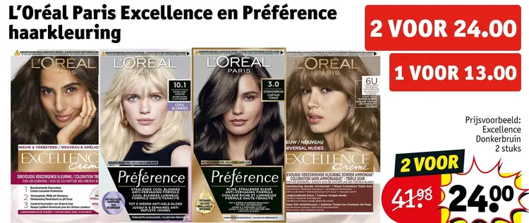 Aanbieding: Excellence en Préférence haarkleuring