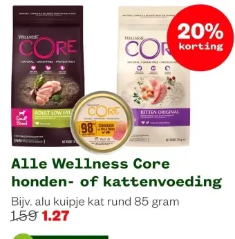 Aanbieding: Alle Wellness Core honden- of kattenvoeding