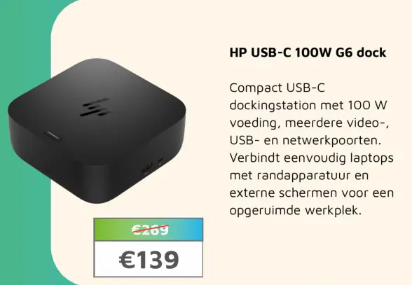 Aanbieding: HP USB-C 100W G6 dock