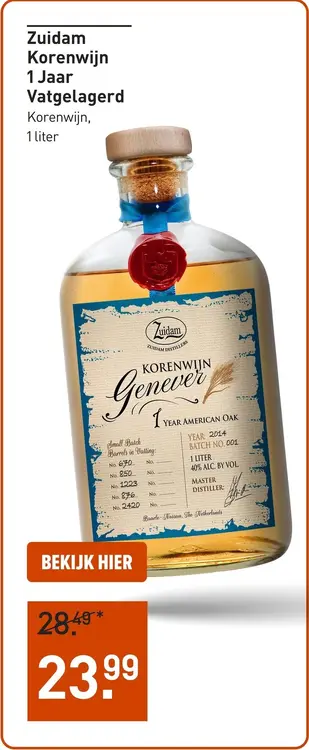 Aanbieding: Korenwijn 1 Jaar Vatgelagerd