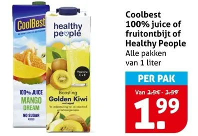 Aanbieding: 100% juice of fruitontbijt of Healthy People