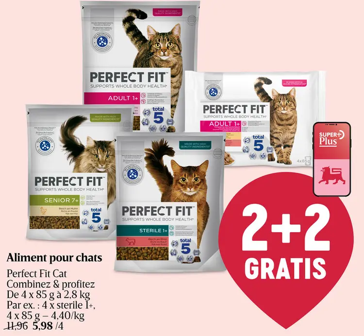 Offre: Aliment pour chats Perfect Fit Cat