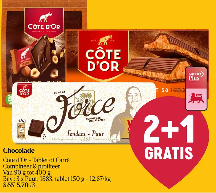 Promotie: Chocolade Côte d'Or - Tablet of Carré