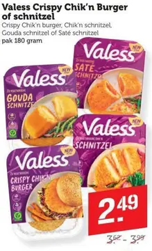 Aanbieding: Valess Crispy Chik'n Burger of schnitzel