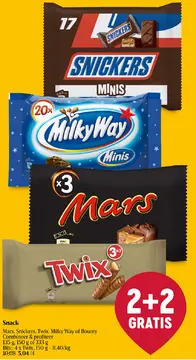 Aanbieding: Mars, Snickers, Twix, Milky Way of Bounty