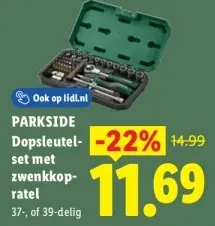Aanbieding: Dopsleutelset met zwenkkopratel