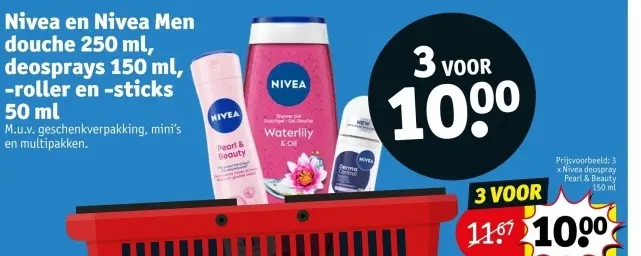 Promotie: Nivea en Nivea Men douche, deosprays, -roller en -sticks