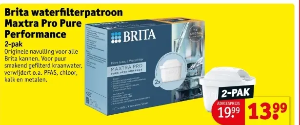 Promotie: Brita waterfilterpatroon Maxtra Pro Pure Performance