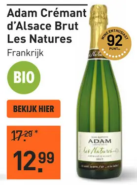 Aanbieding: Adam Crémant d'Alsace Brut Les Natures 75CL