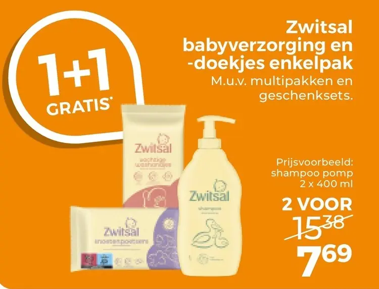 Aanbieding: Zwitsal babyverzorging en -doekjes enkelpak