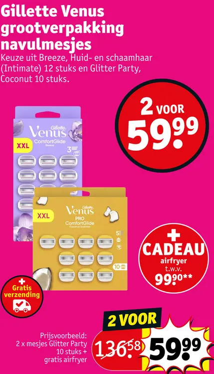Promotie: Gillette Venus grootverpakking navulmesjes