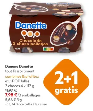Offre: Danette POP Chocolade 3 choco bolletjes