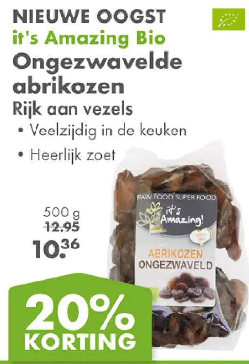 Aanbieding: it's Amazing Bio Ongezwavelde abrikozen