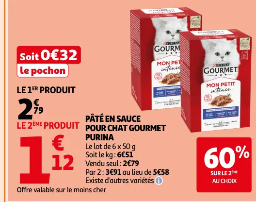 Offre: Pâté en sauce pour chat
