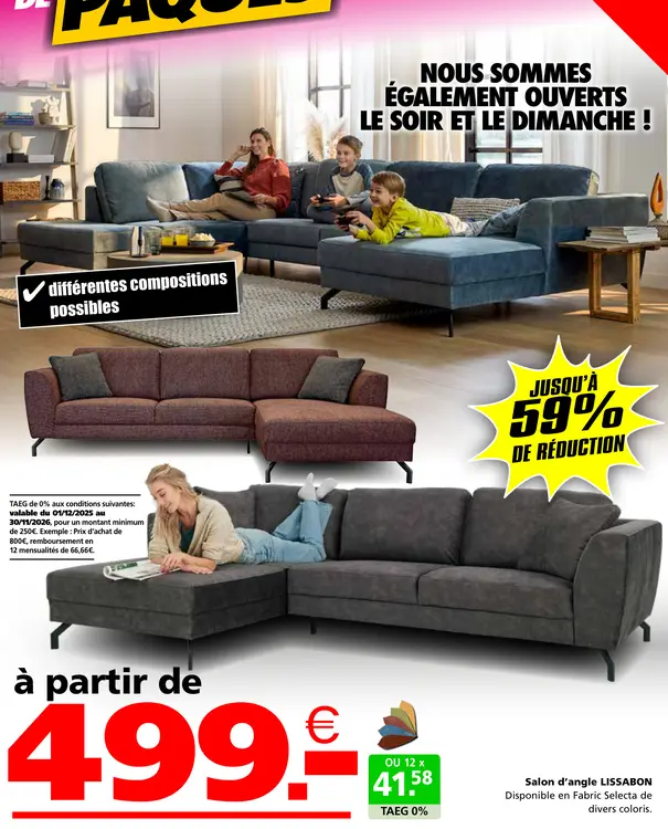 Offre: Salon d'angle Lissabon