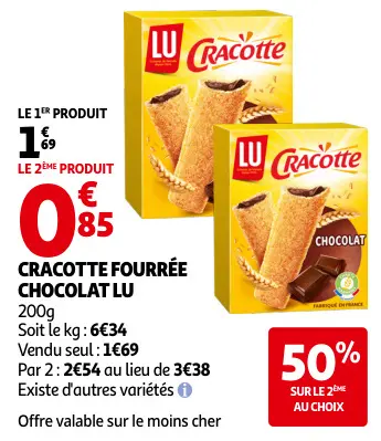 Promotie: Cracotte fourrée chocolat