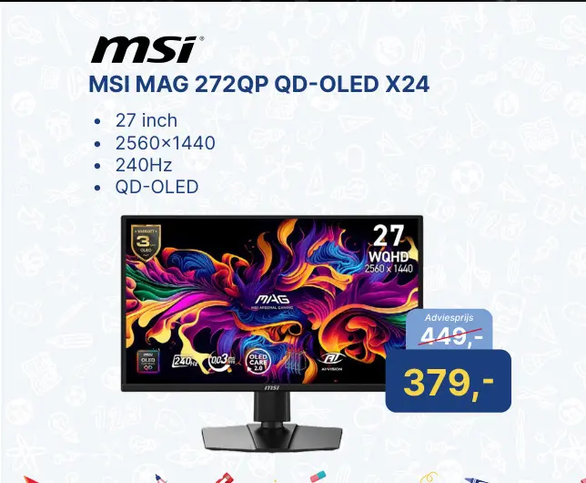Aanbieding: Msi mag 272qp qd-oled x24