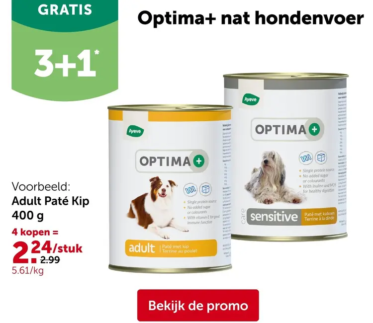 Promotie: Optima+ nat hondenvoer