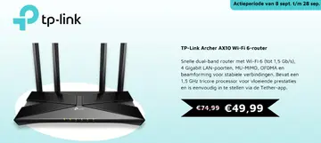 Aanbieding: TP-Link Archer AX10 Wi-Fi 6-router