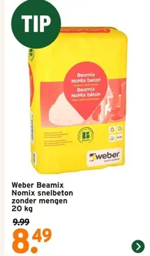 Aanbieding: Weber Beamix Nomix snelbeton zonder mengen