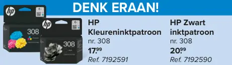 Promotie: HP Kleureninktpatroon of Zwart inktpatroon