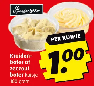 Aanbieding: Kruidenboter of zeezout boter kuipje