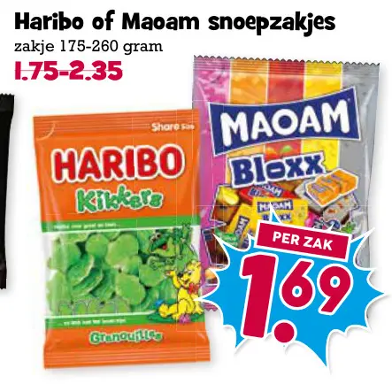 Aanbieding: Haribo of Maoam snoepzakjes