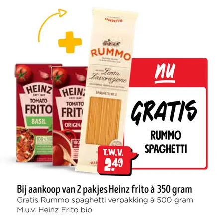 Aanbieding: Heinz Frito & Rummo Spaghetti