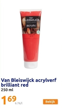 Aanbieding: Van Bleiswijck acrylverf brilliant red