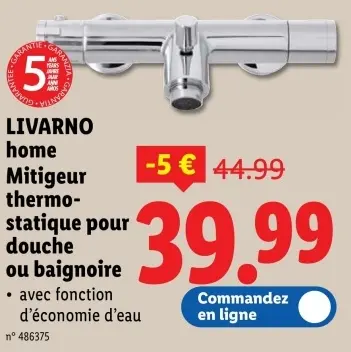 Offre: Mitigeur thermostatique pour douche ou baignoire
