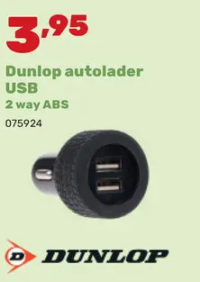 Aanbieding: Dunlop autolader USB