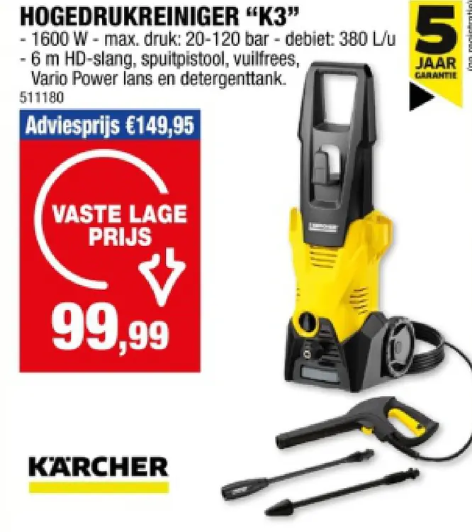 Promotie: Kärcher Hogedrukreiniger "k3"