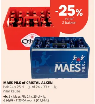 Aanbieding: MAES PILS of CRISTAL ALKEN