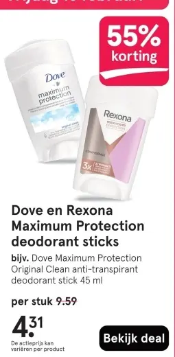 Aanbieding: Maximum Protection deodorant sticks