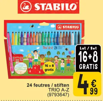 Offre: 24 feutres / stiften TRIO A-Z