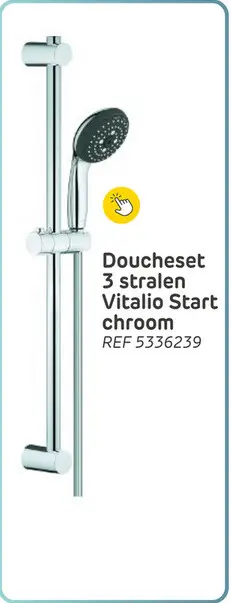 Promotie: Grohe doucheset vitalio start 100mm 3 stralen chroom