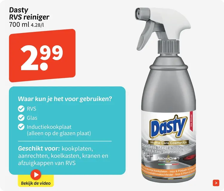 Aanbieding: Dasty RVS reiniger