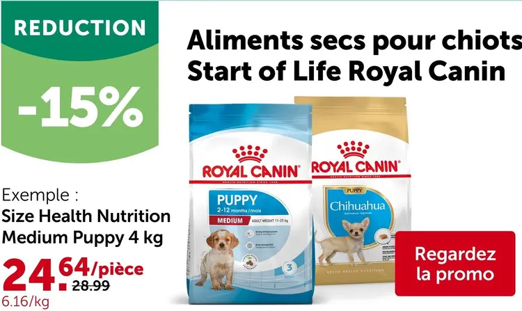 Offre: Aliments secs pour chiots Start of Life