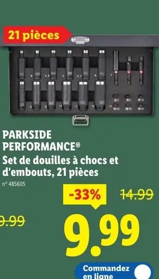 Offre: Set de douilles à chocs et d'embouts