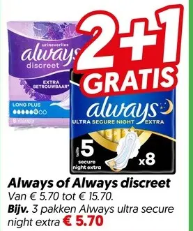 Aanbieding: Always of Always discreet