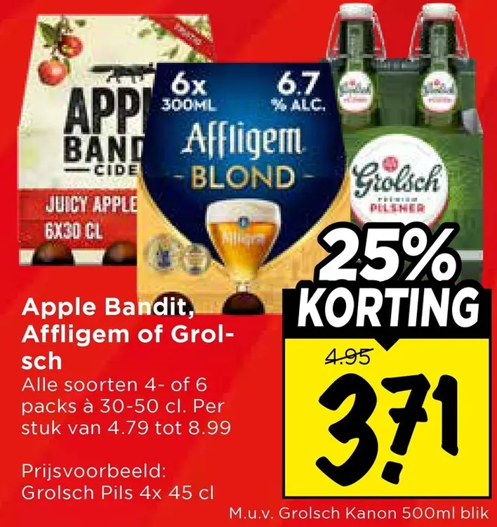 Aanbieding: Apple Bandit, Affligem of Grolsch