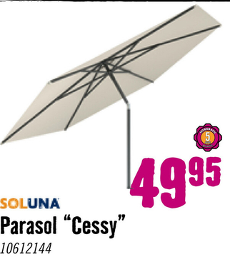 Aanbieding: SOLUNA Parasol Cessy polyesther ecru Ø 300 cm