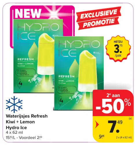 Promotie: Waterijsjes Refresh Kiwi + Lemon
