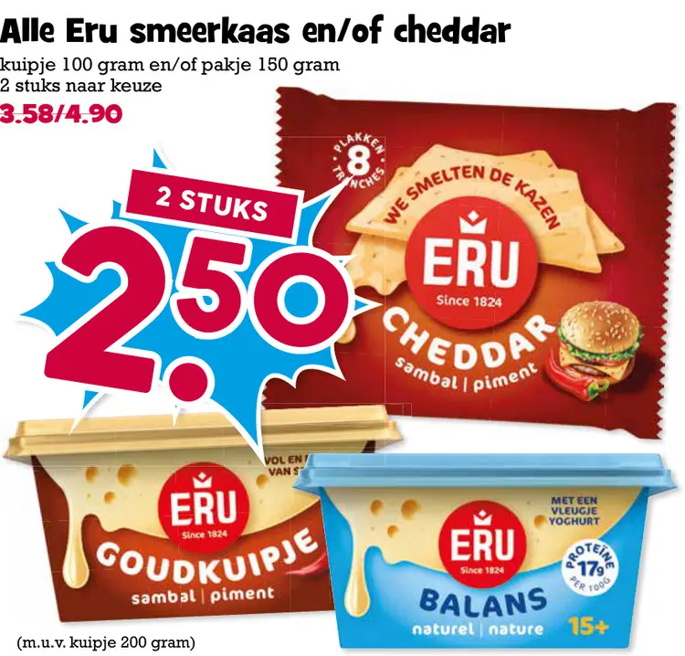 Aanbieding: Smeerkaas en/of cheddar