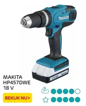 Aanbieding: MAKITA HP457DWE 18 V